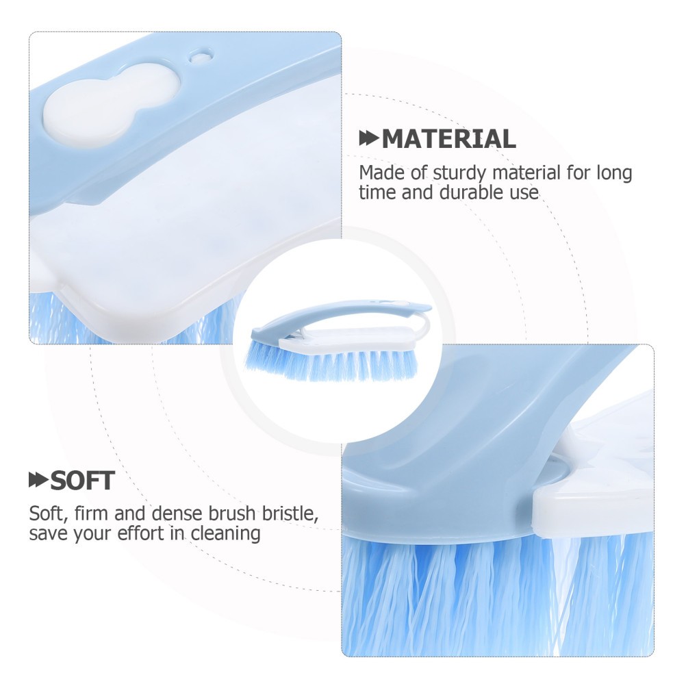 Sneaker Cleaning Brush with Firm Dense Bristles and Lightweight Curved Handle