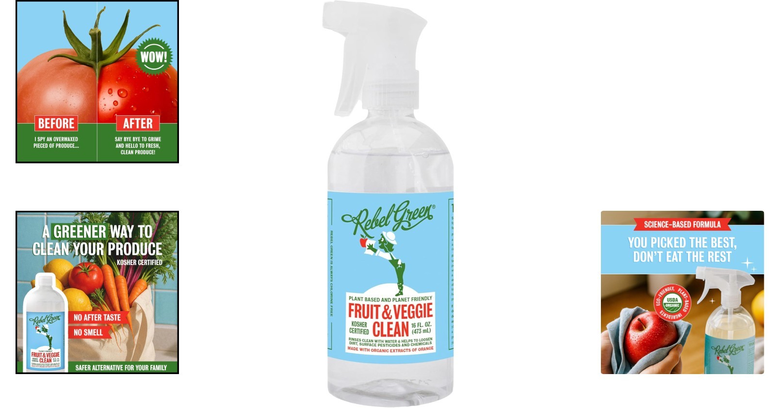 Organic Citrus Fruit & Veggie Wash – 16 FL OZ Cleaner for Safe Eating Experience