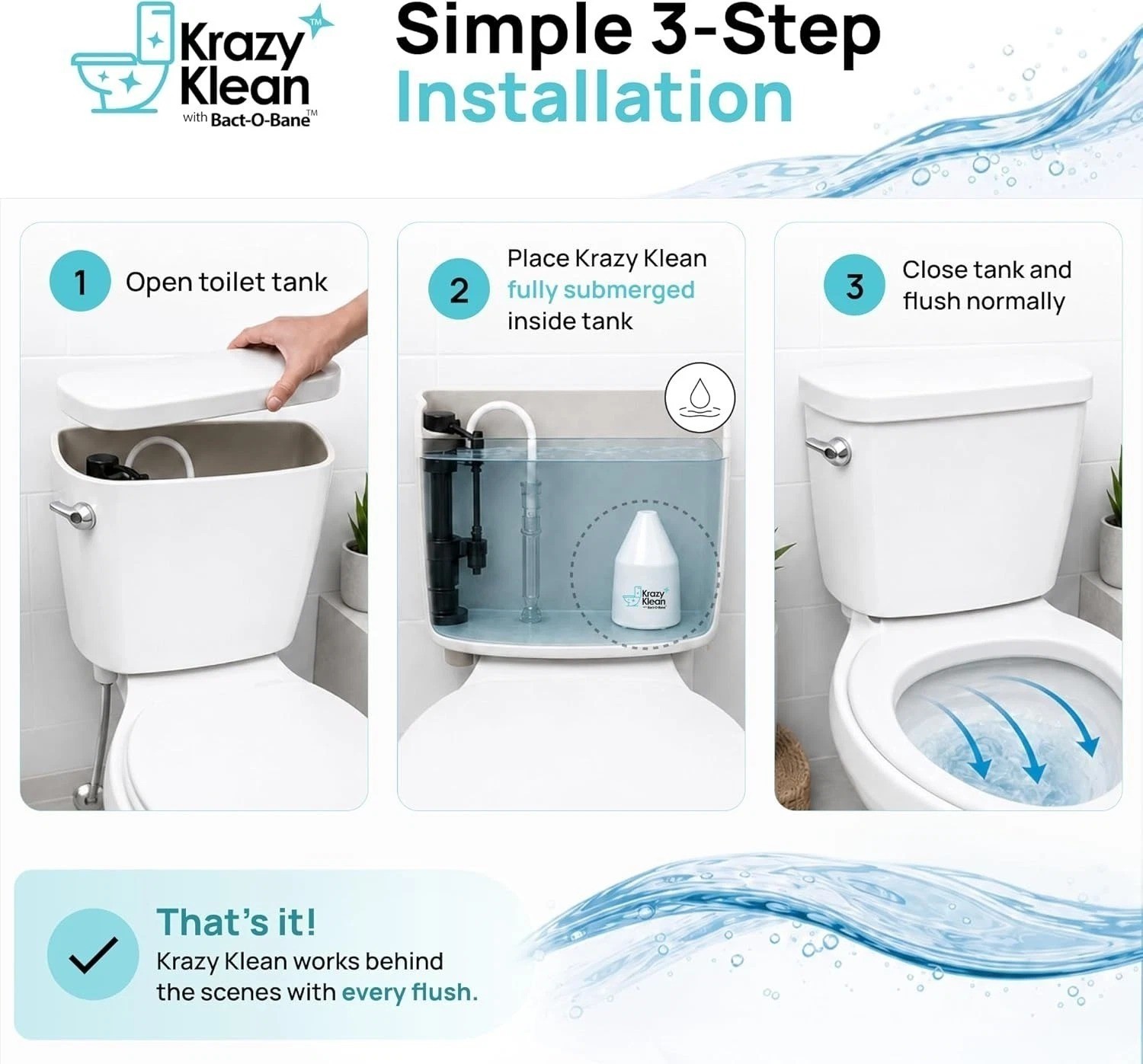 Krazy Klean Pro Toilet Cleaner Household Cleaning Solution Pack of 2