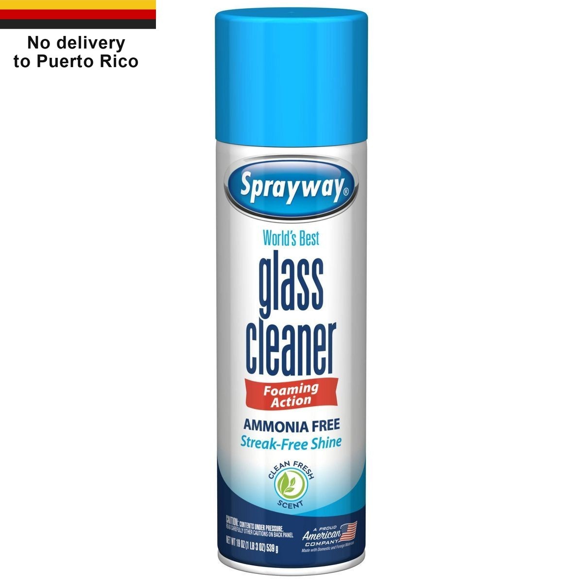Glass Cleaner Ammonia Free Aerosol-19oz:Fresh Scent,Windows&Mirrors, Streak-Free