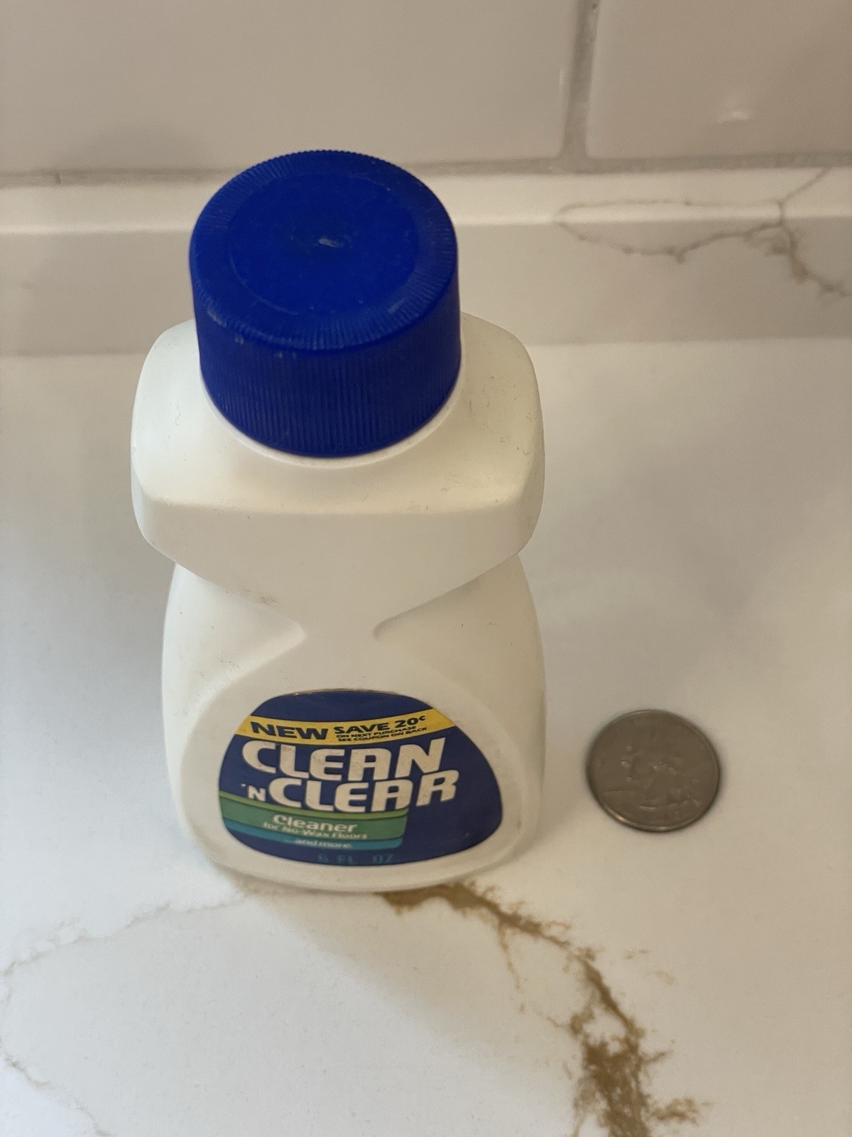 Vintage Clean n Clear Cleaner No-Wax Floors Mini 6 fl oz 1980s SC Johnson Full