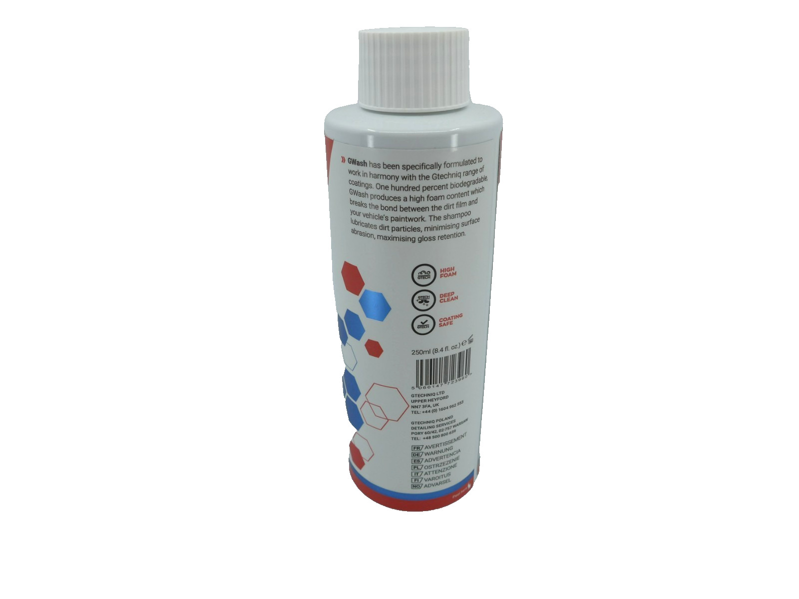 Gtechniq G Wash High Foaming Auto Dirt Removal 8.4 fl oz (V2 W1) New