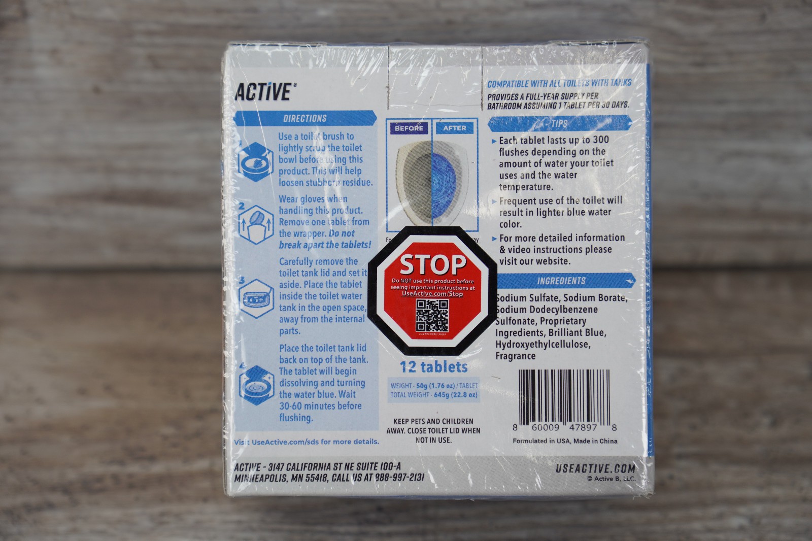 ACTIVE Automatic Toilet Bowl Cleaner Tablets Blue Gel Toilet Tank Cleaners