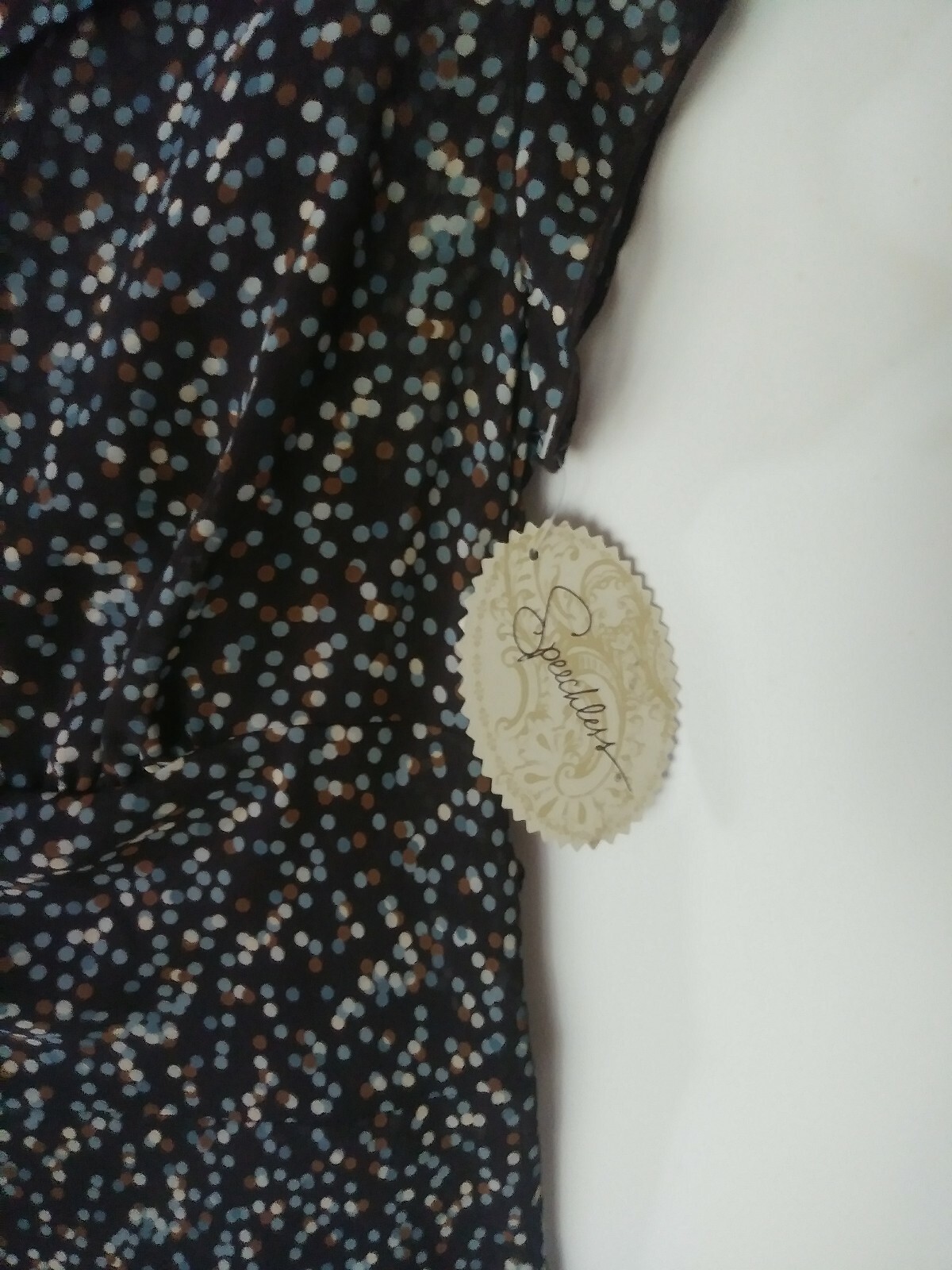 SPEECHLESS JUNIORS DRESS BROWN WITH DOTS 2 PIECES SIZE 5 NWT POLYESTER WASH COLD