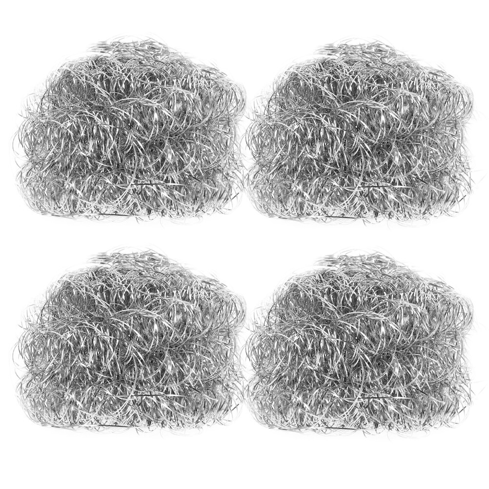 4PCS Stainless Steel Sponges Scrubbers Washing Utensil Cleaner for Pot Bowl Pan