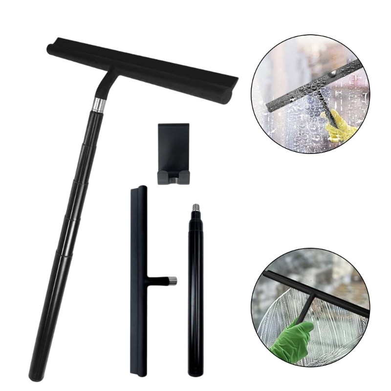 Multiple Surfaces Silicones Squeegee Telescoping Handle For Window Bath Floor