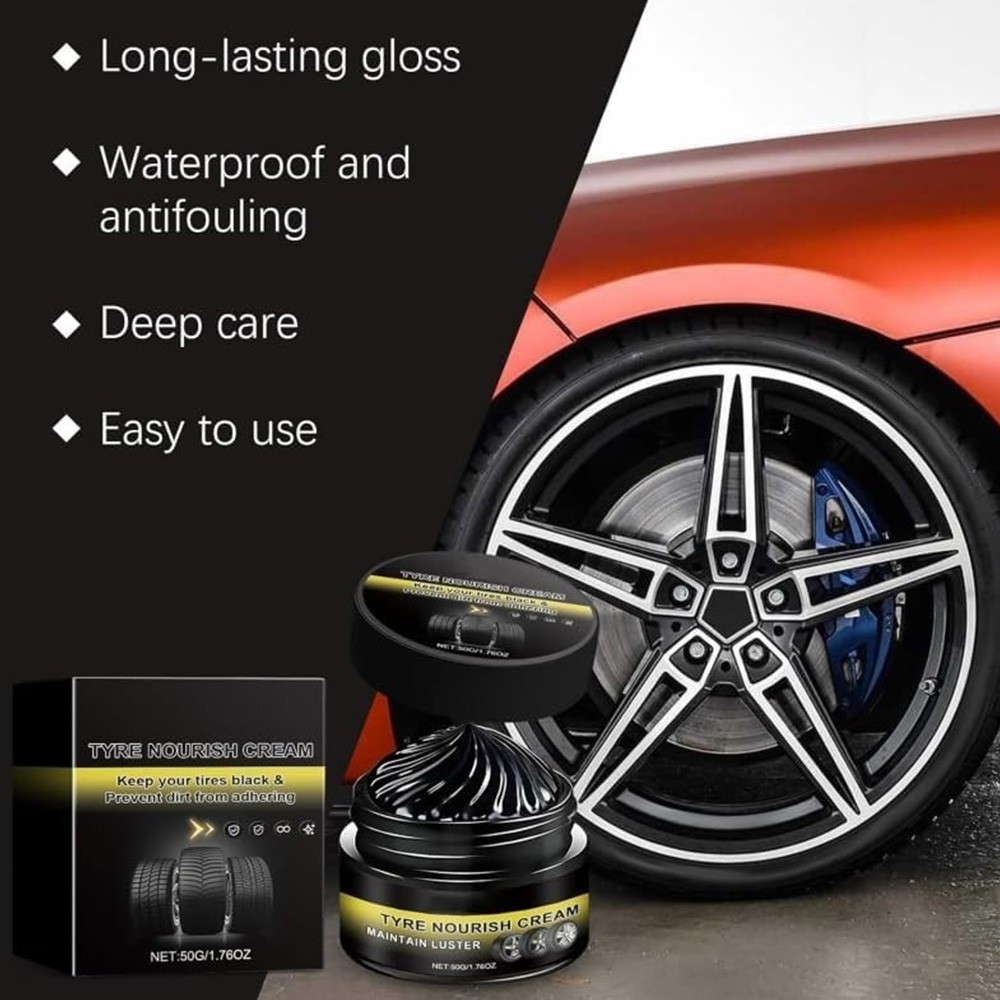 1~2pcs Tyre Nourish Cream, Tire Nourish Wax Cream, Maintain Luster for Cars 50g