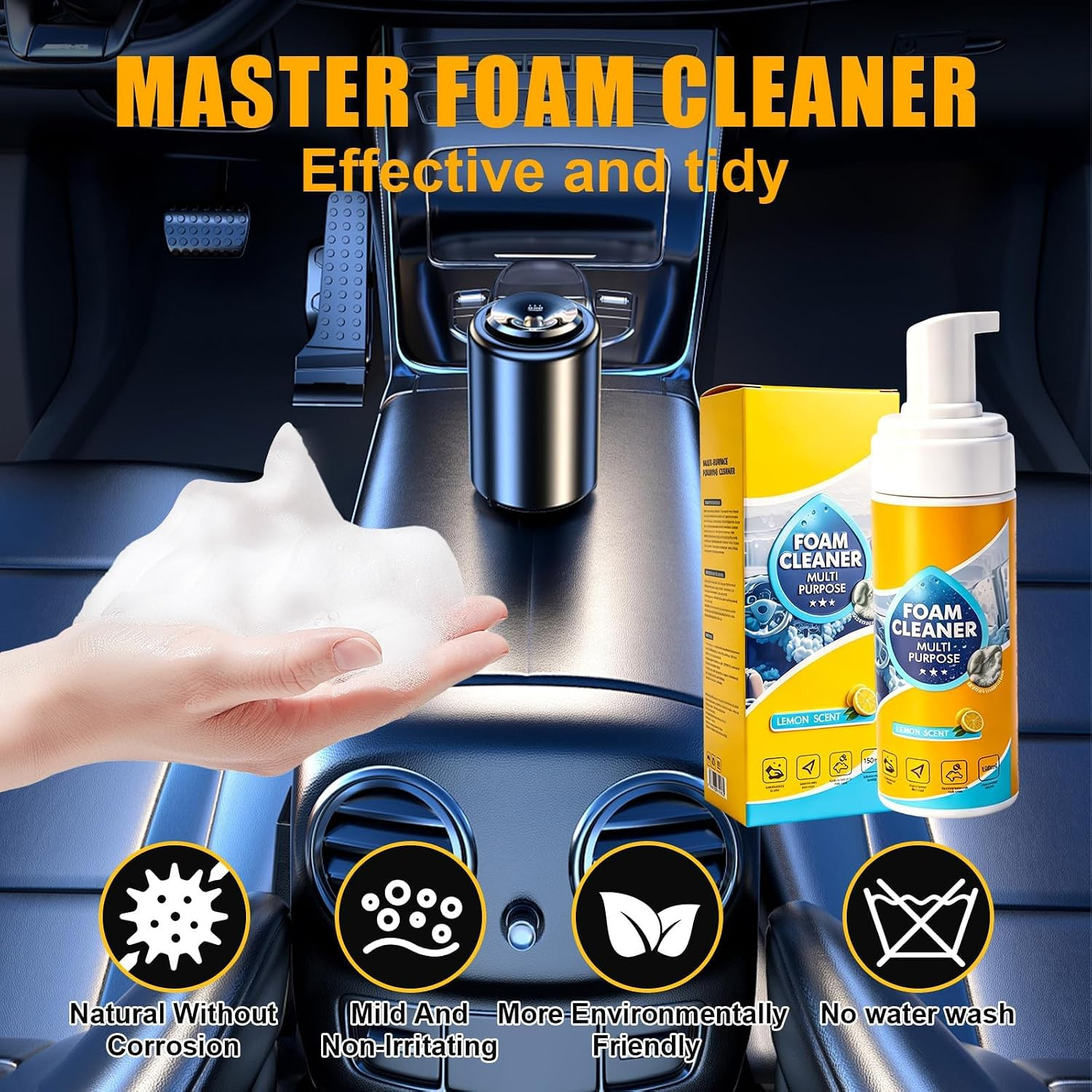 4-in-1 Multi-Enzyme Foam Cleaner, 2 PCS Foam Cleaner All Purpose Deep Cleaning S