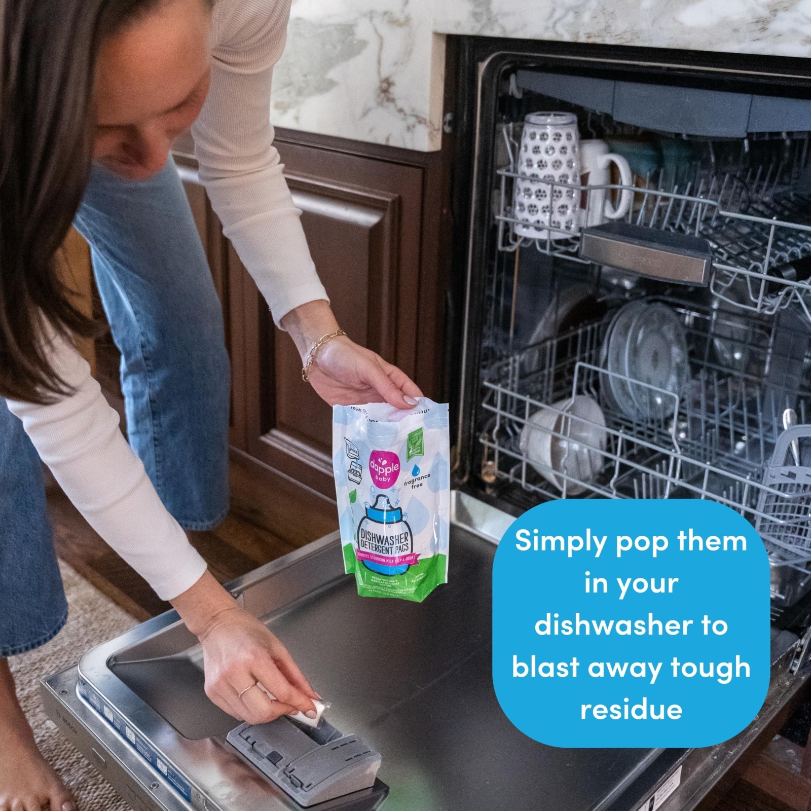 Dapple Baby Dishwasher Pacs, Hypoallergenic Dishwasher Pods 50 count (25 x 2)