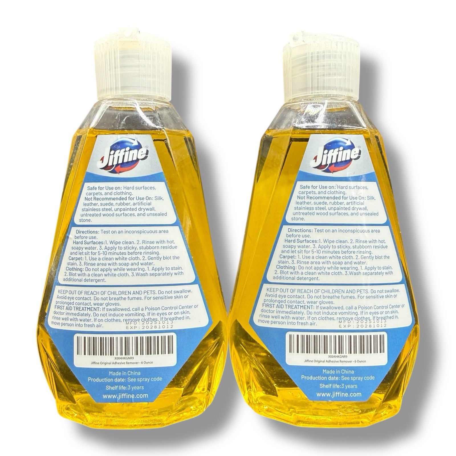 Jiffine Adhesive Remover 6oz (2 Pack) Surface Safe Sticker Glue Gum Grease Tape