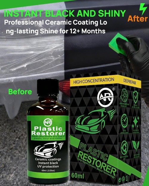 Restorer for Cars, 60ML Black Trim Restorer, High Concentration Ceramic Crystal