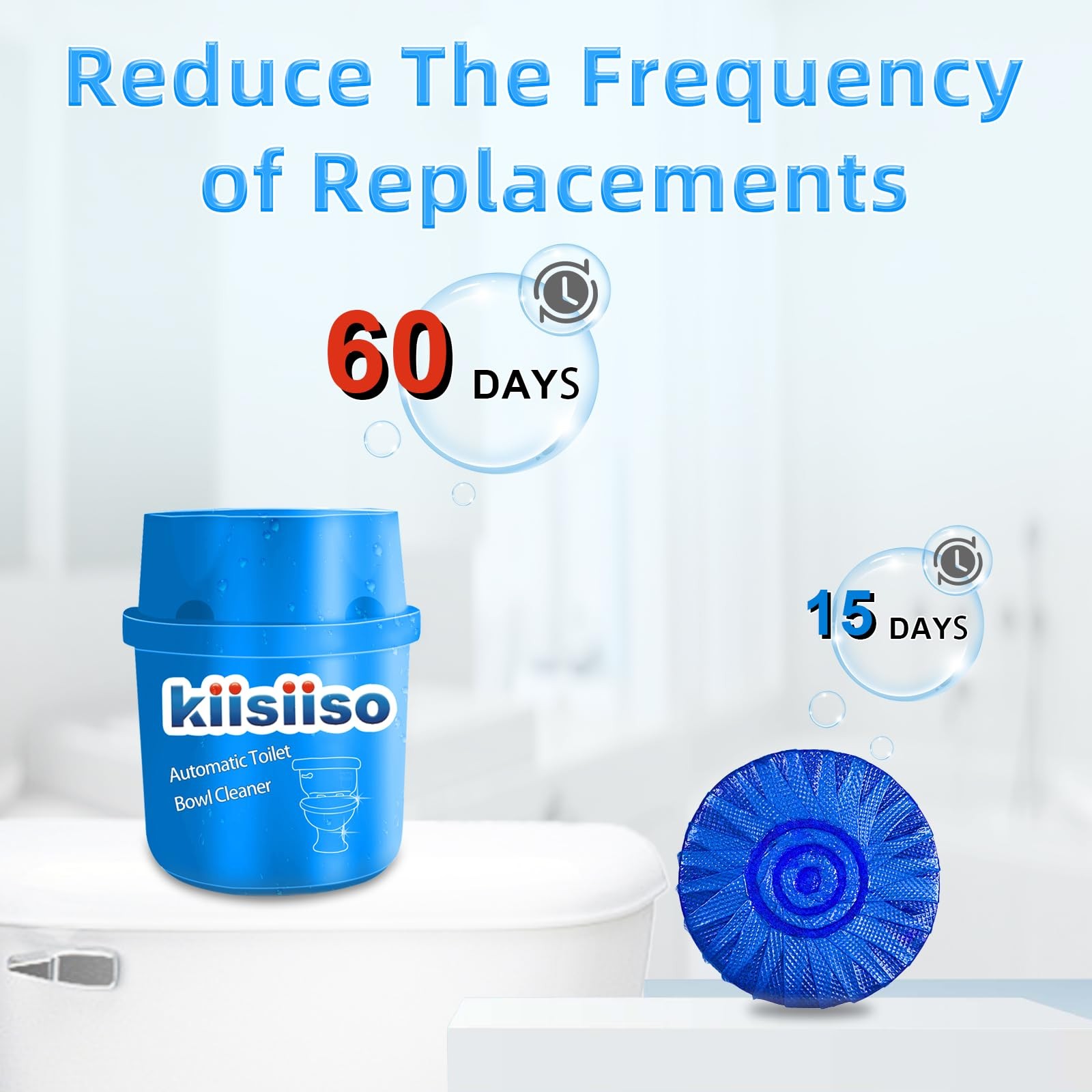 Toilet Bowl Cleaners (6 Bottles PACK), Automatic Long-Lasting Toilet Bowl Cleane