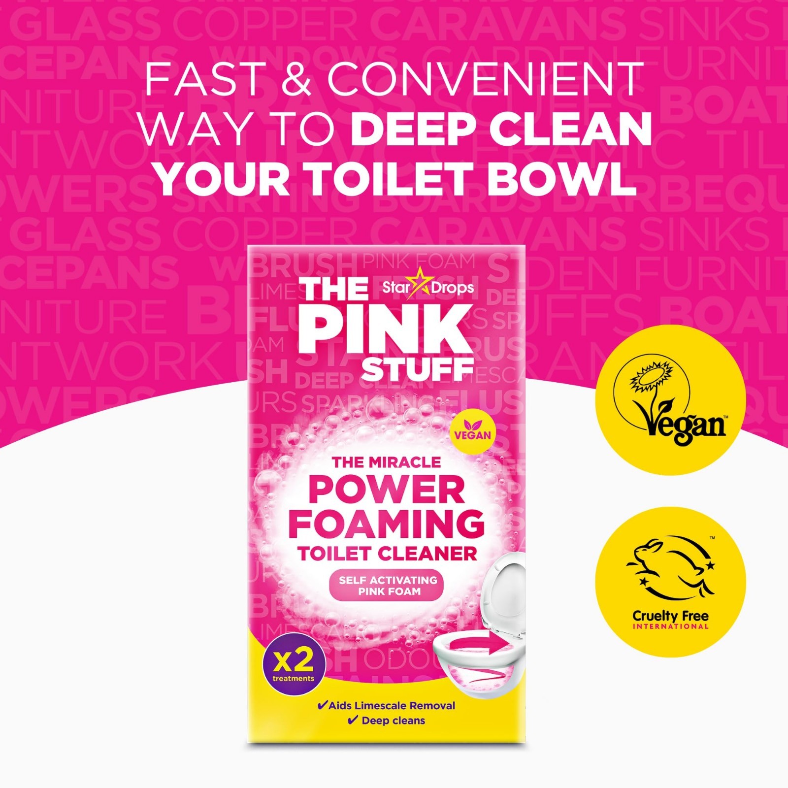 Miracle Foaming Toilet Cleaner – Self-Activating Deep Clean, Stain Removal, Fres