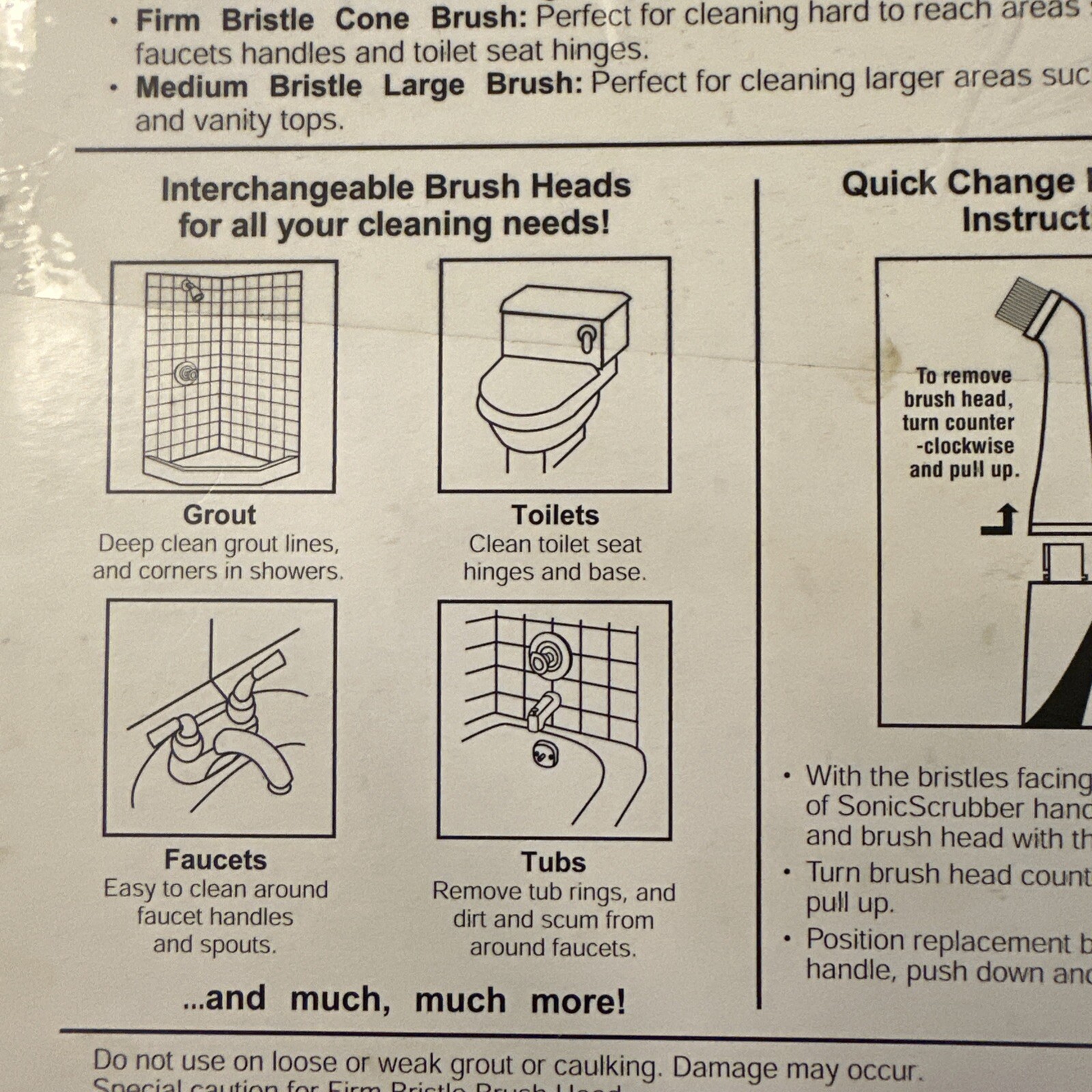 Rare Sonic Scrubber Medium and Firm Replacement Cleaning Brushes 4Pack New 2005