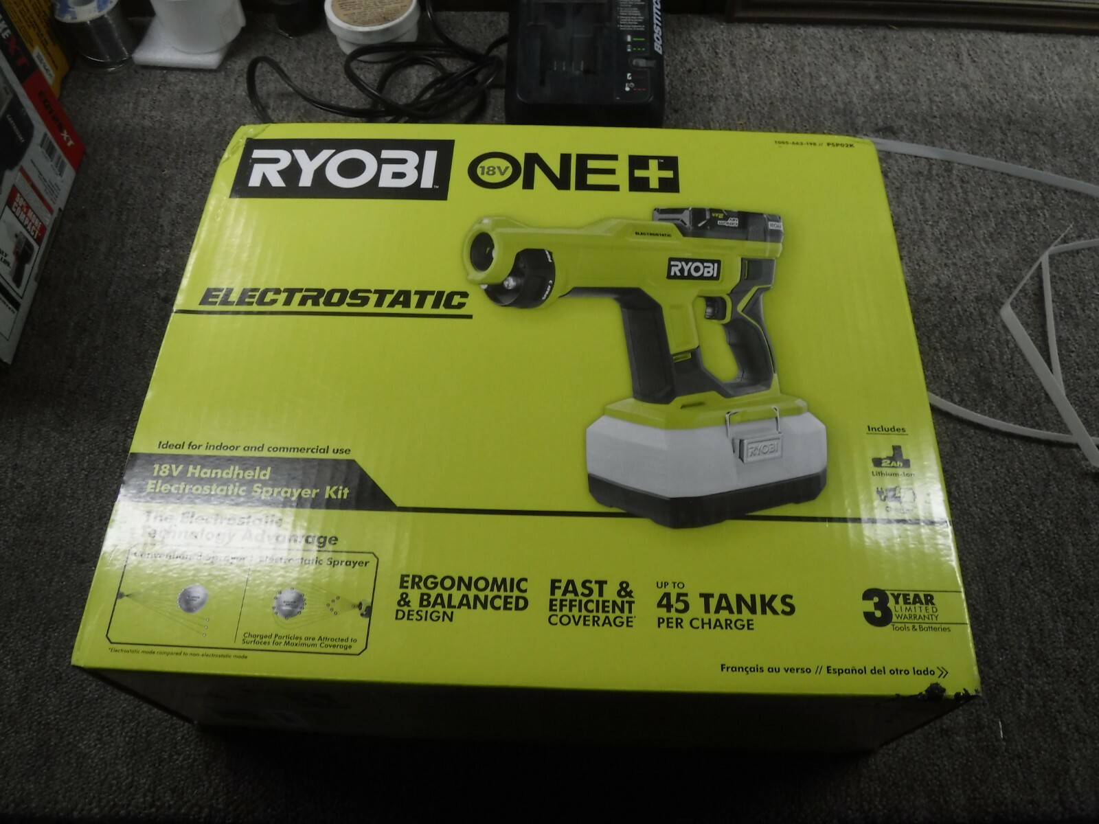 *NEW* Ryobi ONE+ 18V Cordless Handheld Electrostatic Sprayer Kit ( PSP02K )