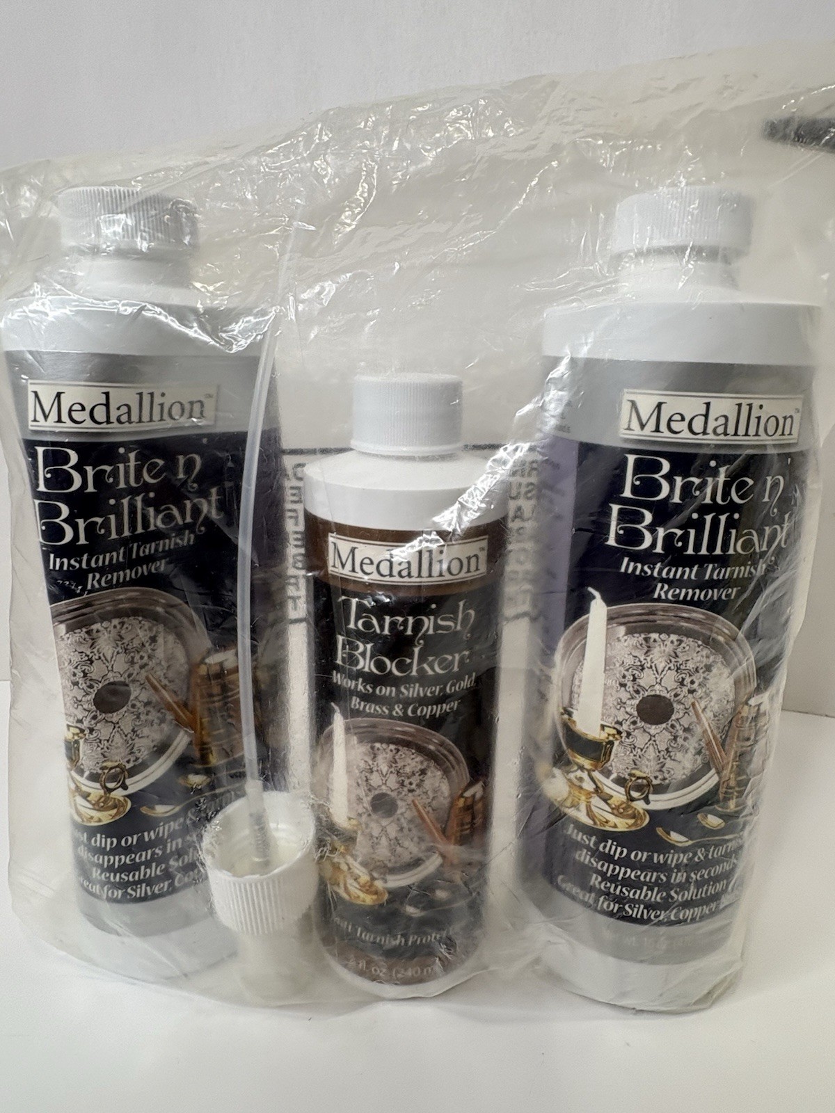 Medallion Brite n’ Brilliant Instant Tarnish Remover Dip Wipe 16 Oz X 2 + SEALED