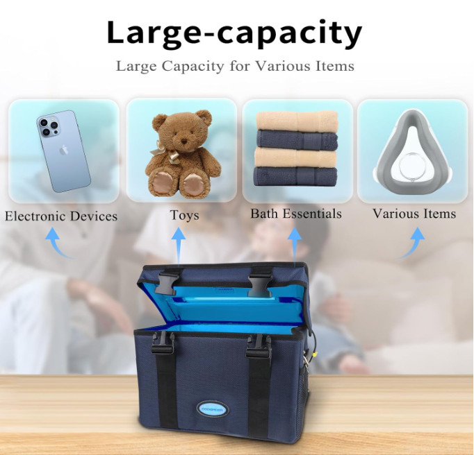 3 Gallon UV Light Sanitizer Ozone Box Portable Foldable UVC Cleaner Bag 12L Blue