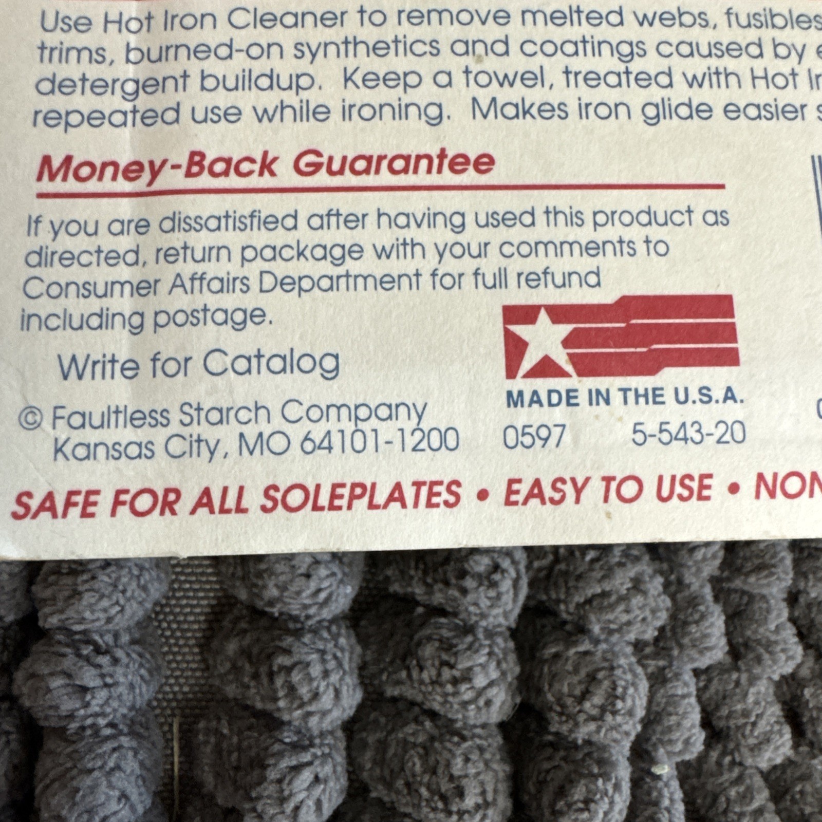 Faultless – Hot Iron Cleaner – USA – Metal Teflon Silverstone Safe – 2 pack New