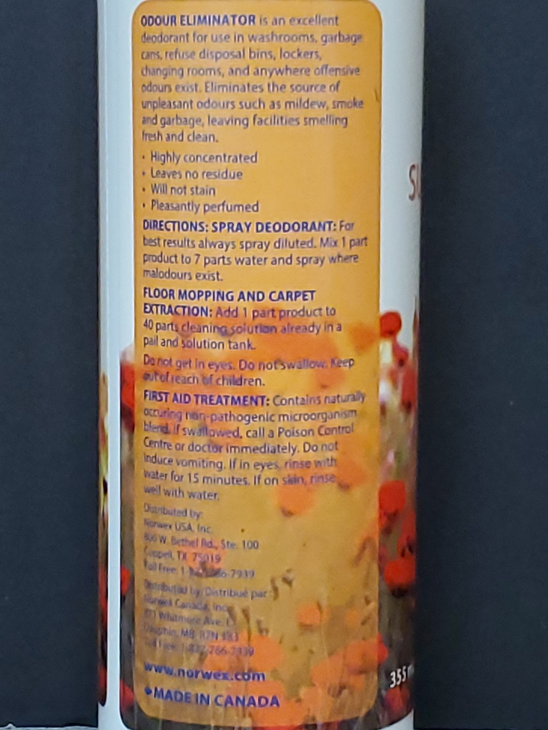 Norwex Odour Odor Eliminator Deodorizing Spray 12 fl oz Sealed Refill Bottle