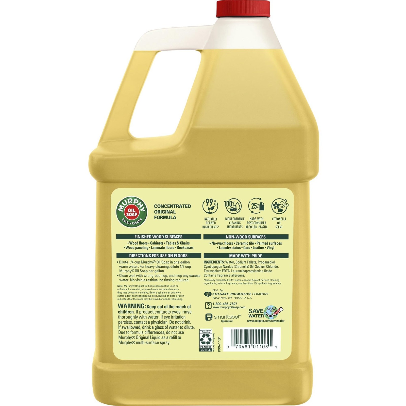 1 PCS Gold CPC01103 Oil Soap Wood Floor Cleaner Heavy Duty Bottle 128oz