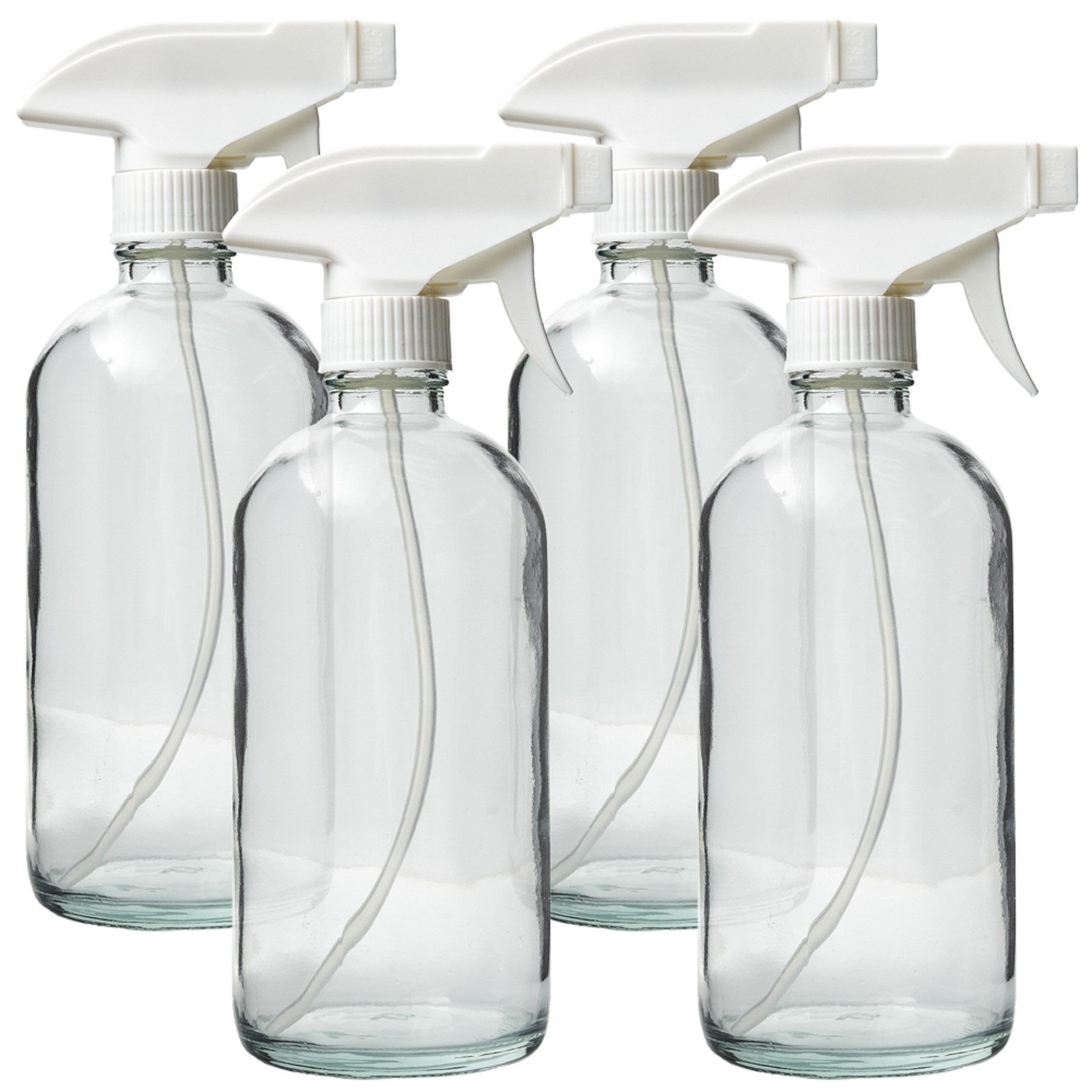 DMSOSTORE 8 oz. Glass Spray Bottles 4Pack w/ White Trigger Sprayer, Adjustable