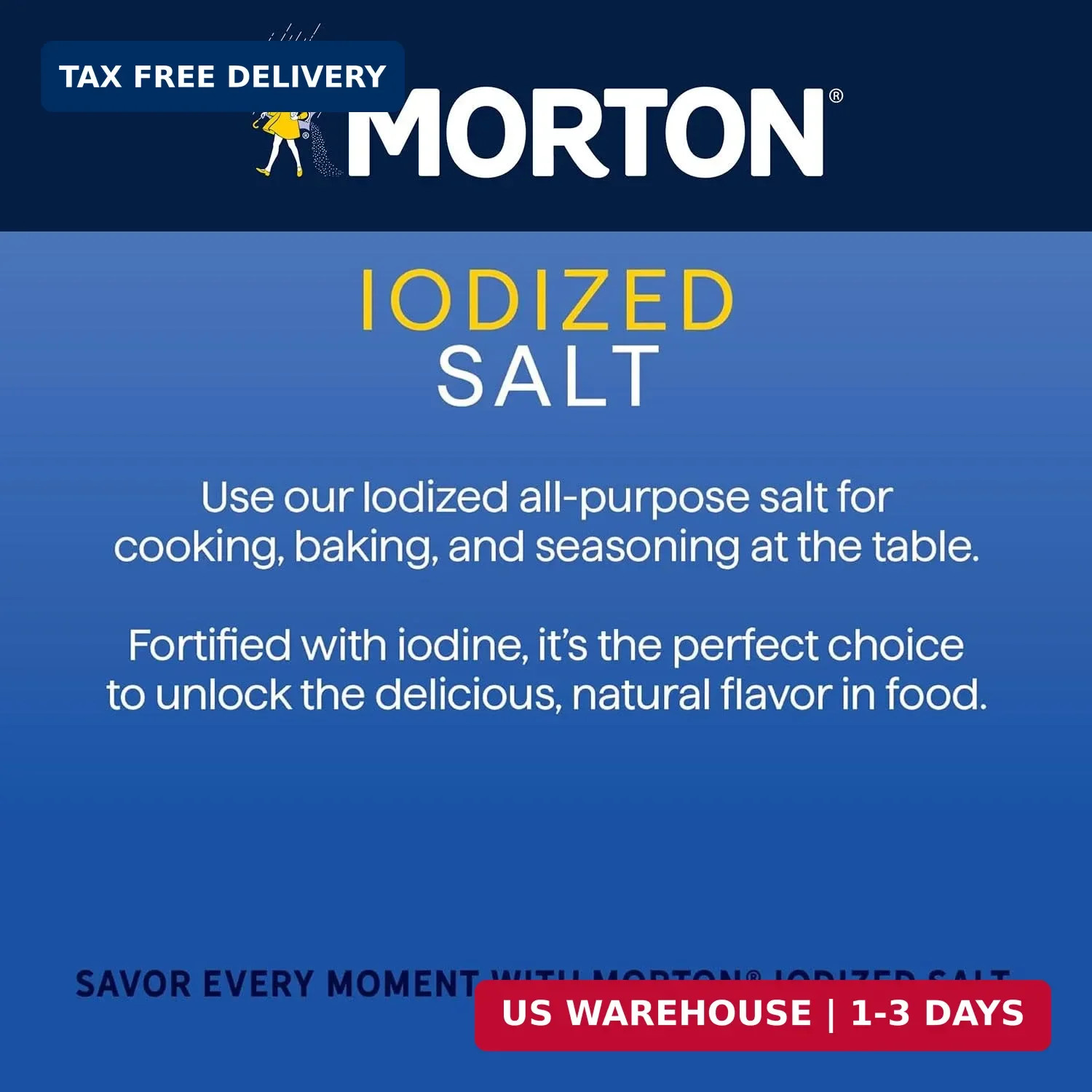 Morton Iodized Salt, All-Purpose, (26 oz), 2-Pack – All-Purpose, Perfect for Coo