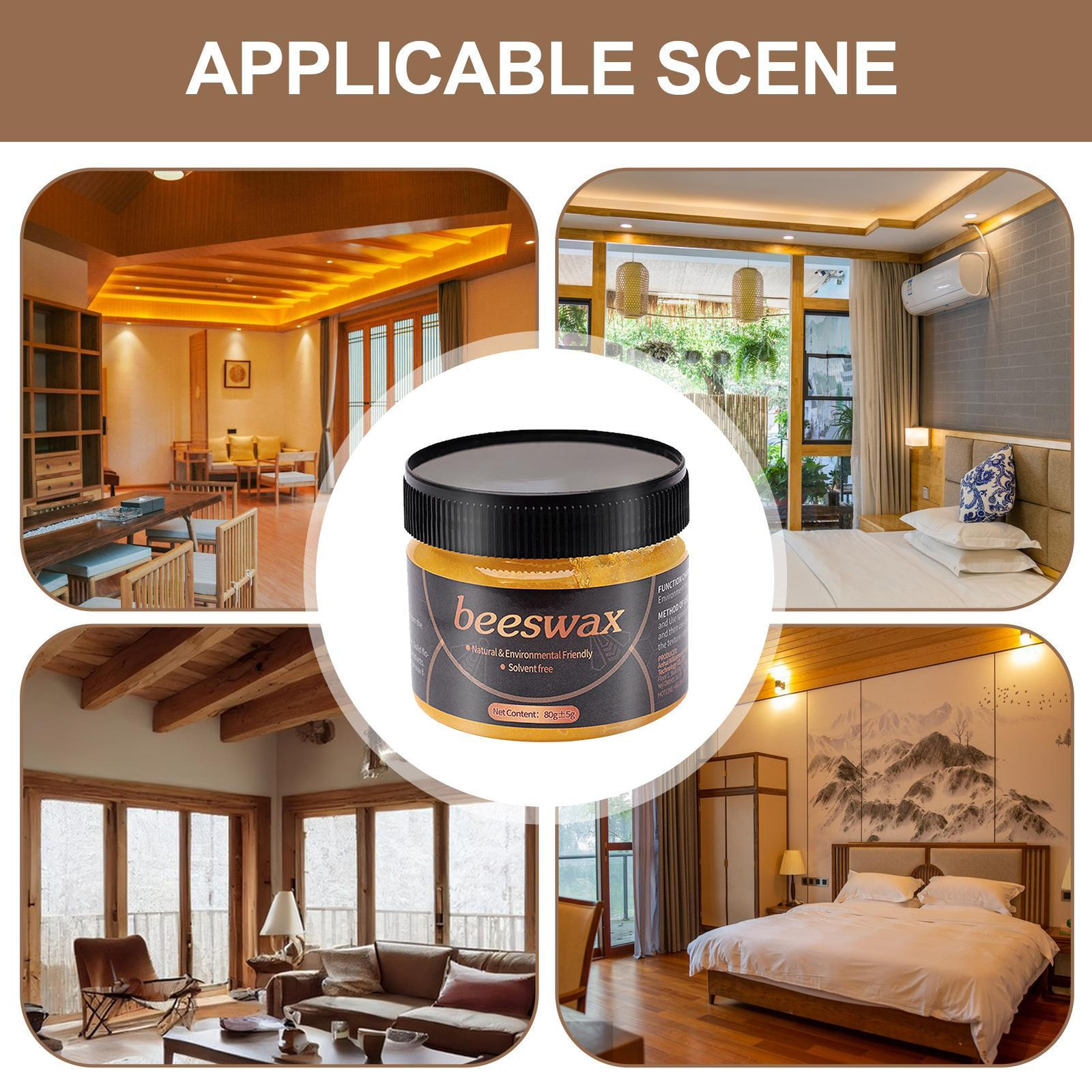 80g Long-Lasting Furniture Refinishing Paste Beeswax Wood Polish Wax