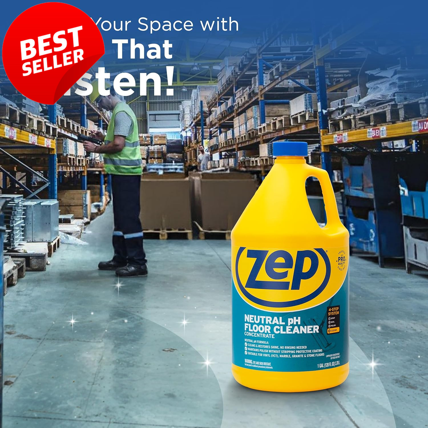 Neutral pH Industrial Floor Cleaner 1 Gallon ZUNEUT128 – US