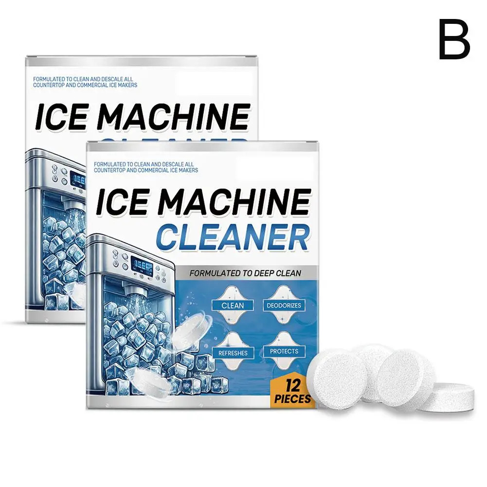 12Pcs Ice Machine Cleaning Tablets Home Appliance Care Descaling Deodorizing Pro