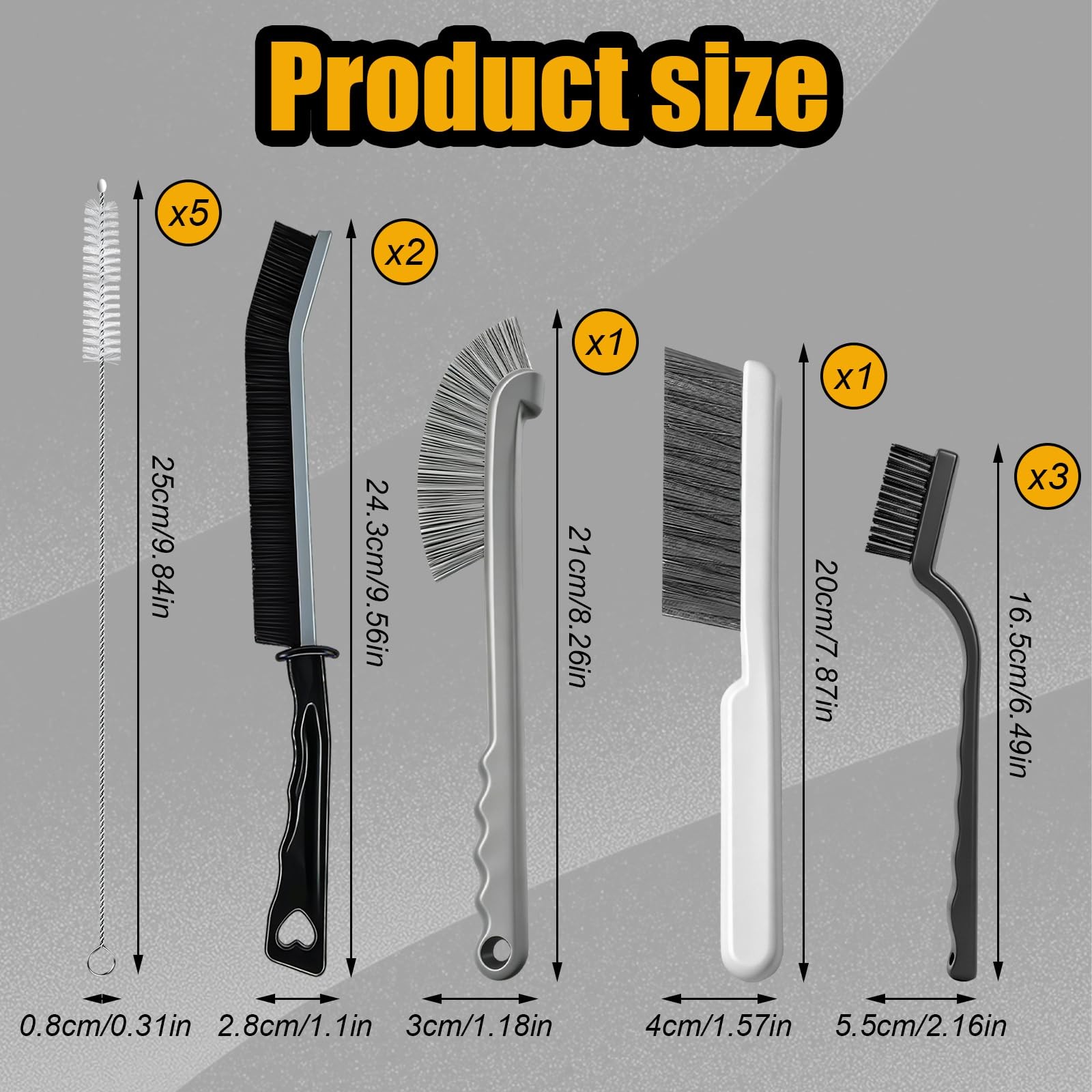 12pcs Crevice Cleaning Brush, Straw Cleaner Brush, Hard Bristle Grout Brushes…