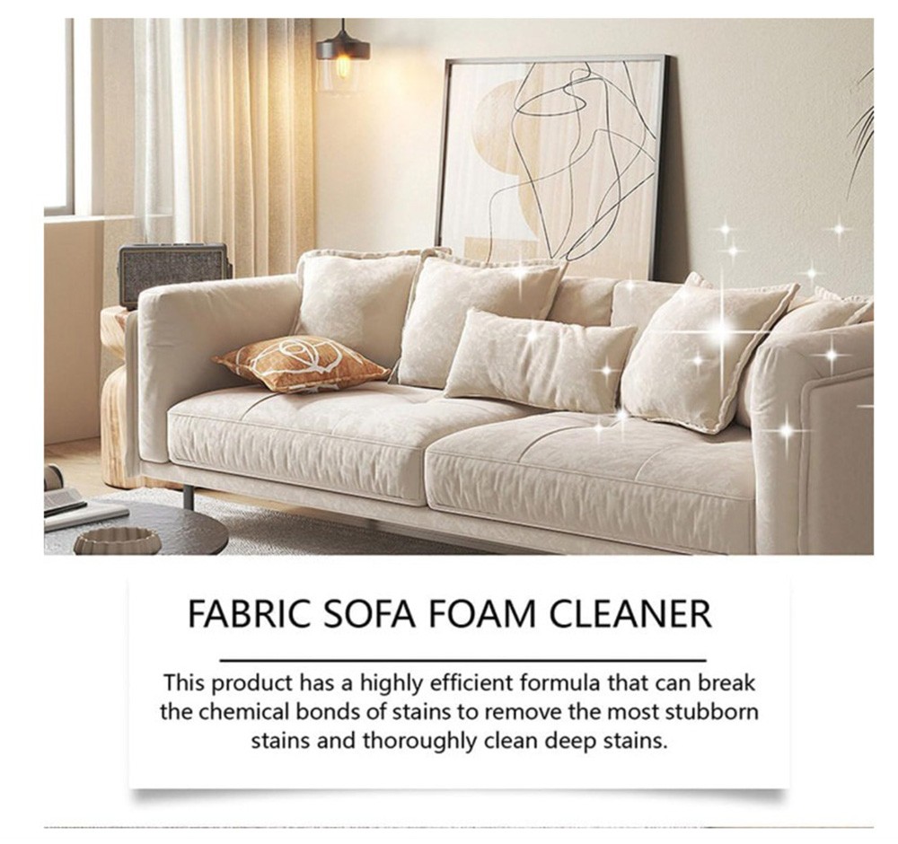 Fabric Sofa Foam Cleaner Multi-purpose Stain Remover Carpet Curtain No-water