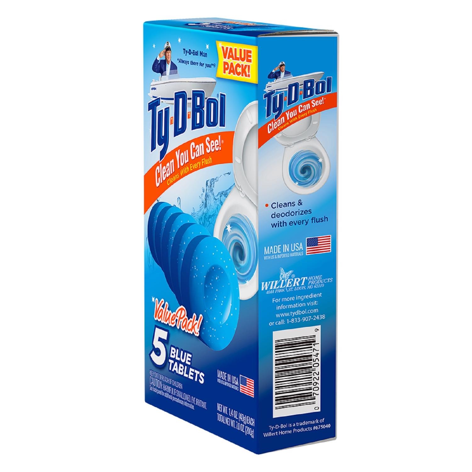 Ty-D-Bol 675000.1 Blue Tablet Automatic Toilet Bowl Cleaner (Pack of 10)