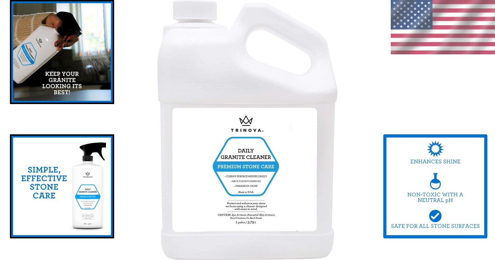 Granite Cleaner & Polish – Streak-Free Gallon Refill for Pristine Stone Surfaces