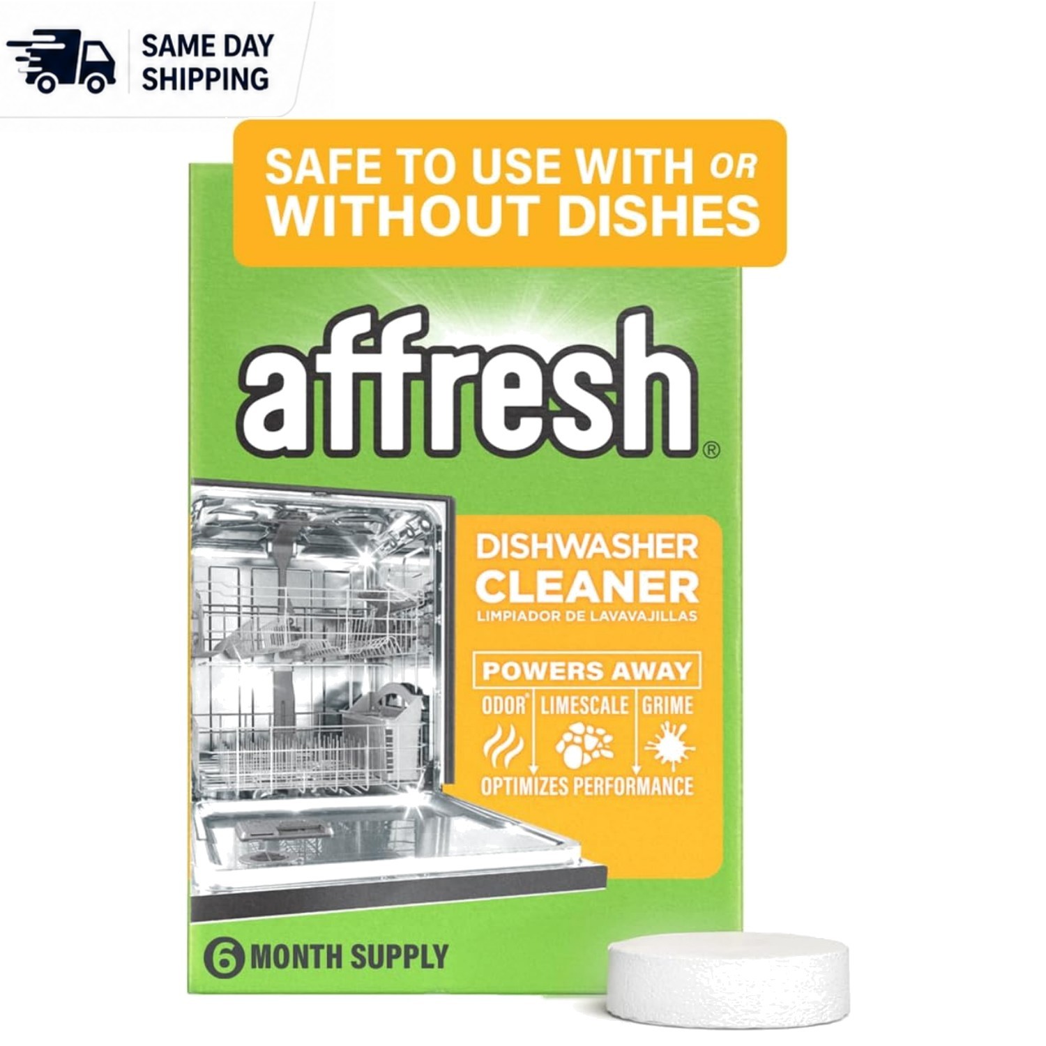Septic Safe Dishwasher Cleaner Tablets – 6 Supply, Powerful Odor Control