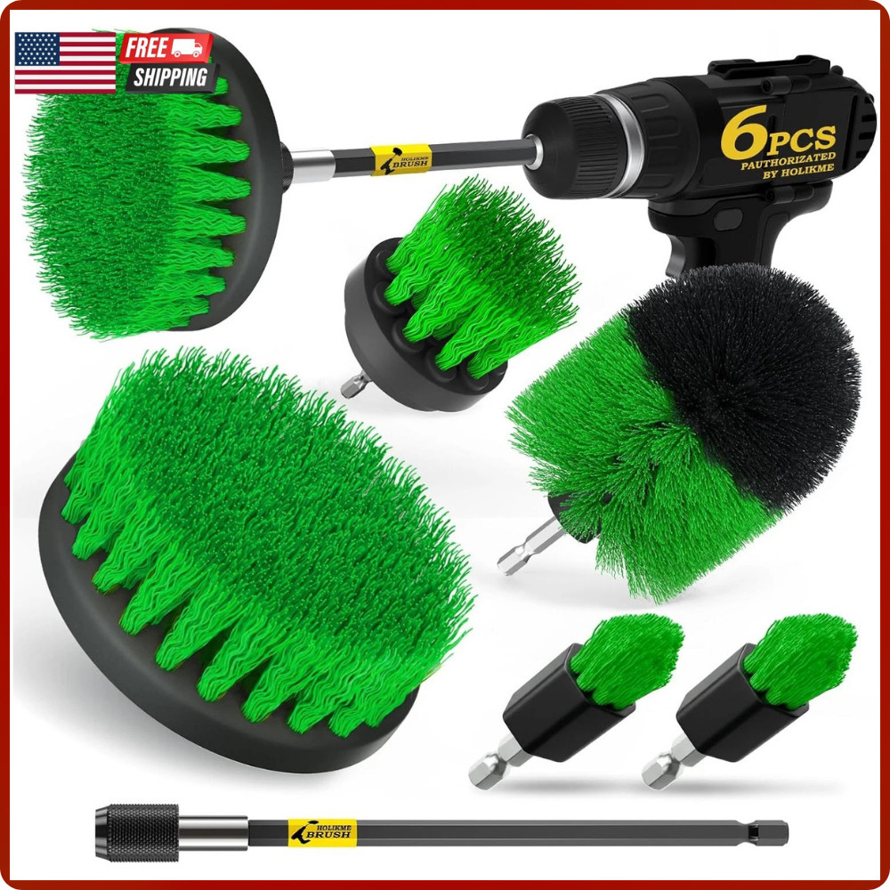 6Pack Drill Brush Power Scrubber Cleaning Brush Extended Long Attachment Set All