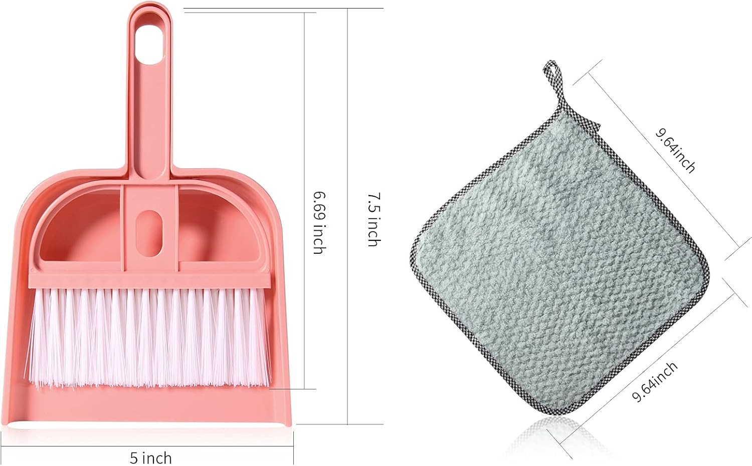 Loutor Mini Hand Broom and Dustpan Set Small Dust Pans with Brush Set