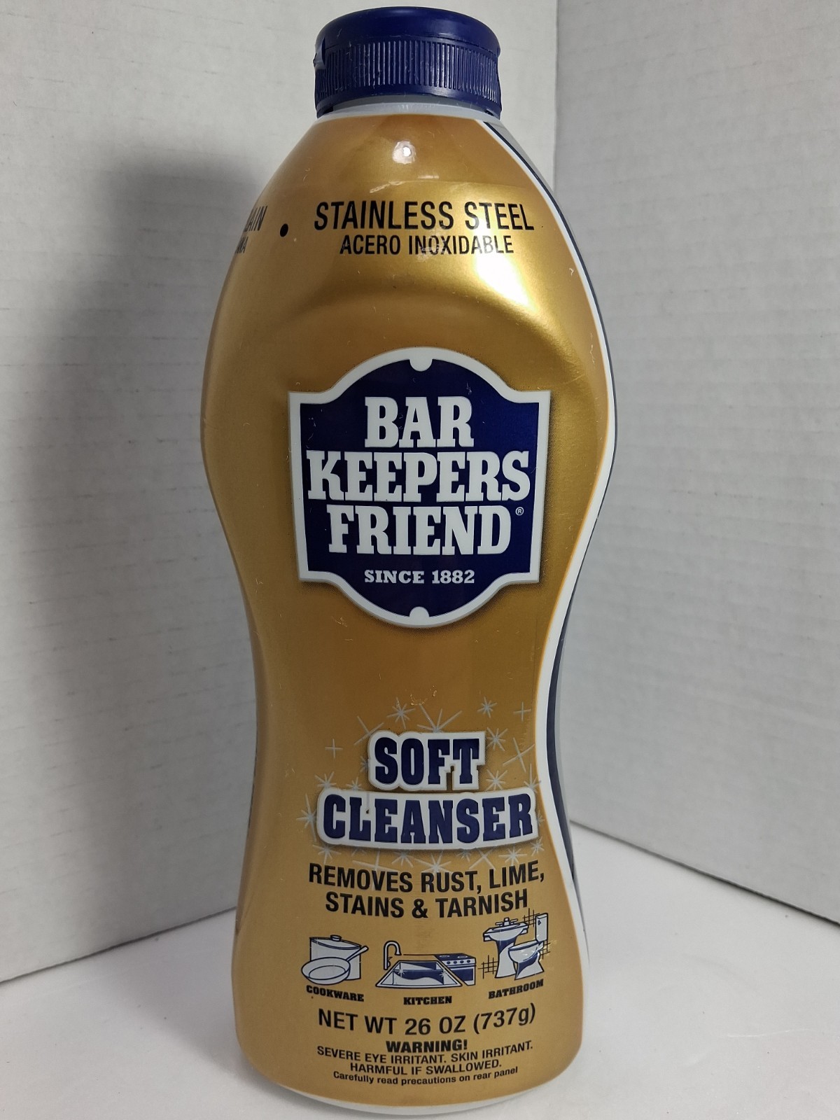2 BAR KEEPERS FRIEND Soft Cleanser Multi Use Hard Surface Cleaner 26oz Gel New