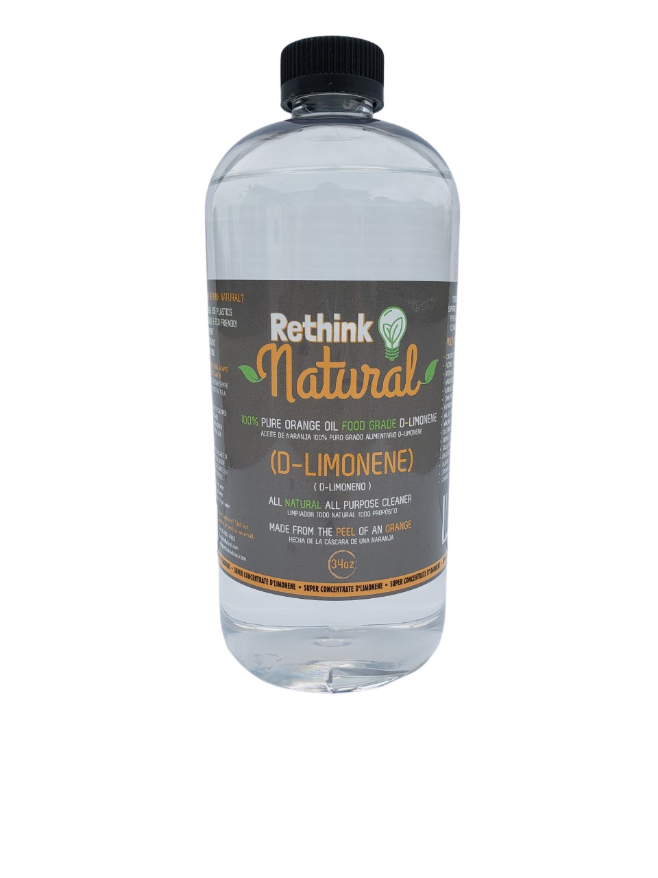 Rethink Natural (D’Limonene) All Natural Non Toxic Citrus Cleaner, Degreaser