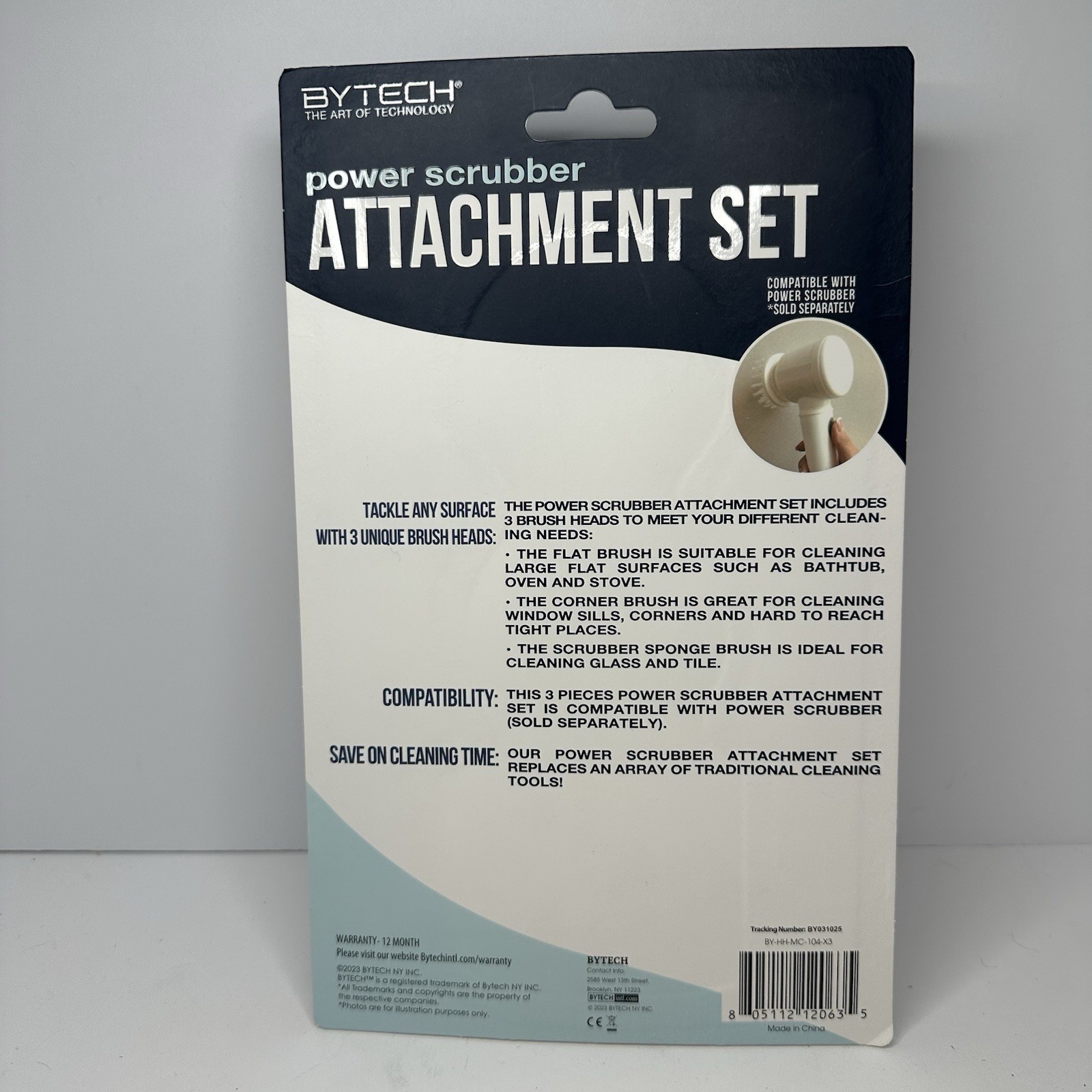 Bytech Power Scrubber 3 Piece Attachment Set BY-HH-MC-104-X3 Sealed