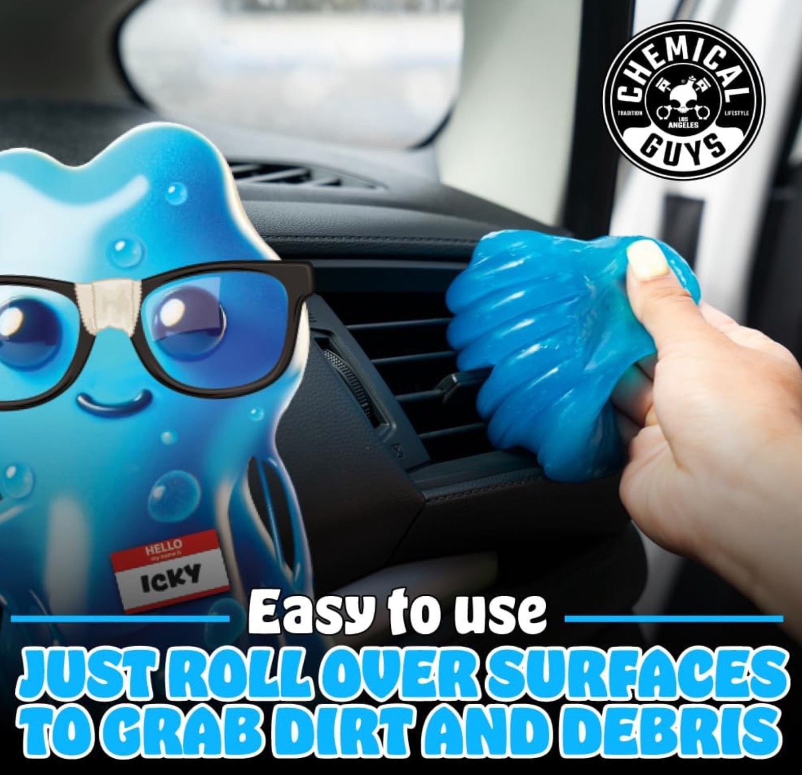 Sticky Icky Car Cleaning Gel, Green Apple scent
