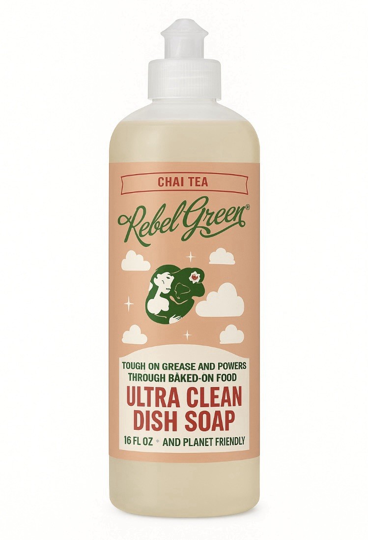 Ultra Clean Dish Soap Rebel Green Chai Tea Scent 16oz Bottle Pack of 2