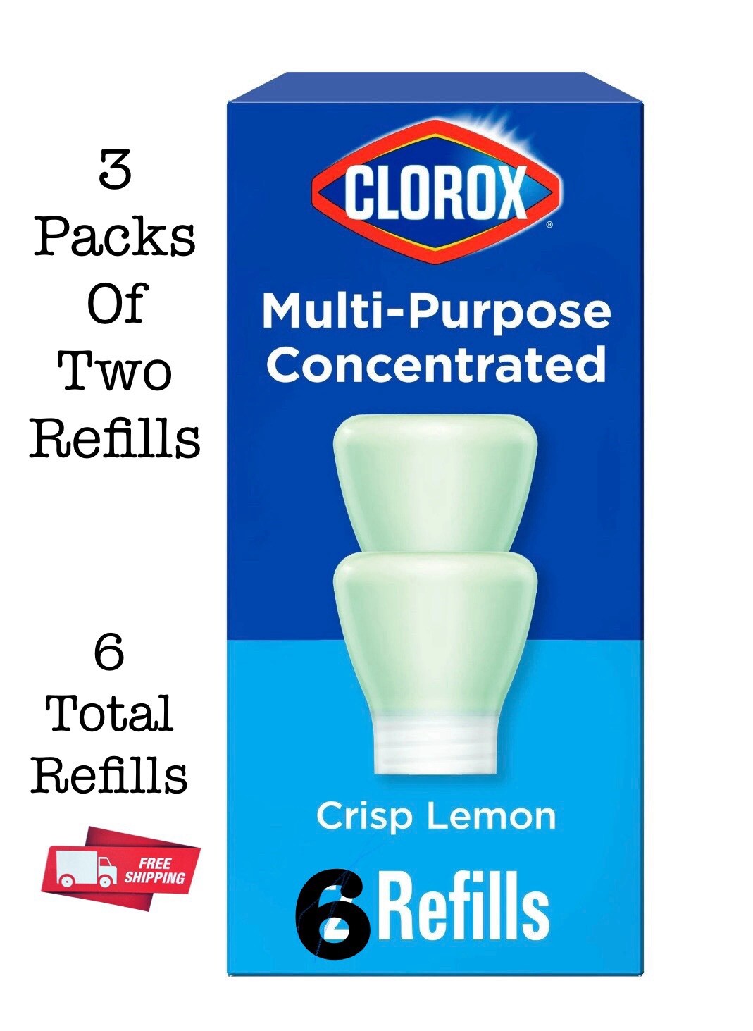 Clorox Multi-Purpose Spray Concentrate Refills 2 Pack Crisp Lemon 1.13 fl oz x3