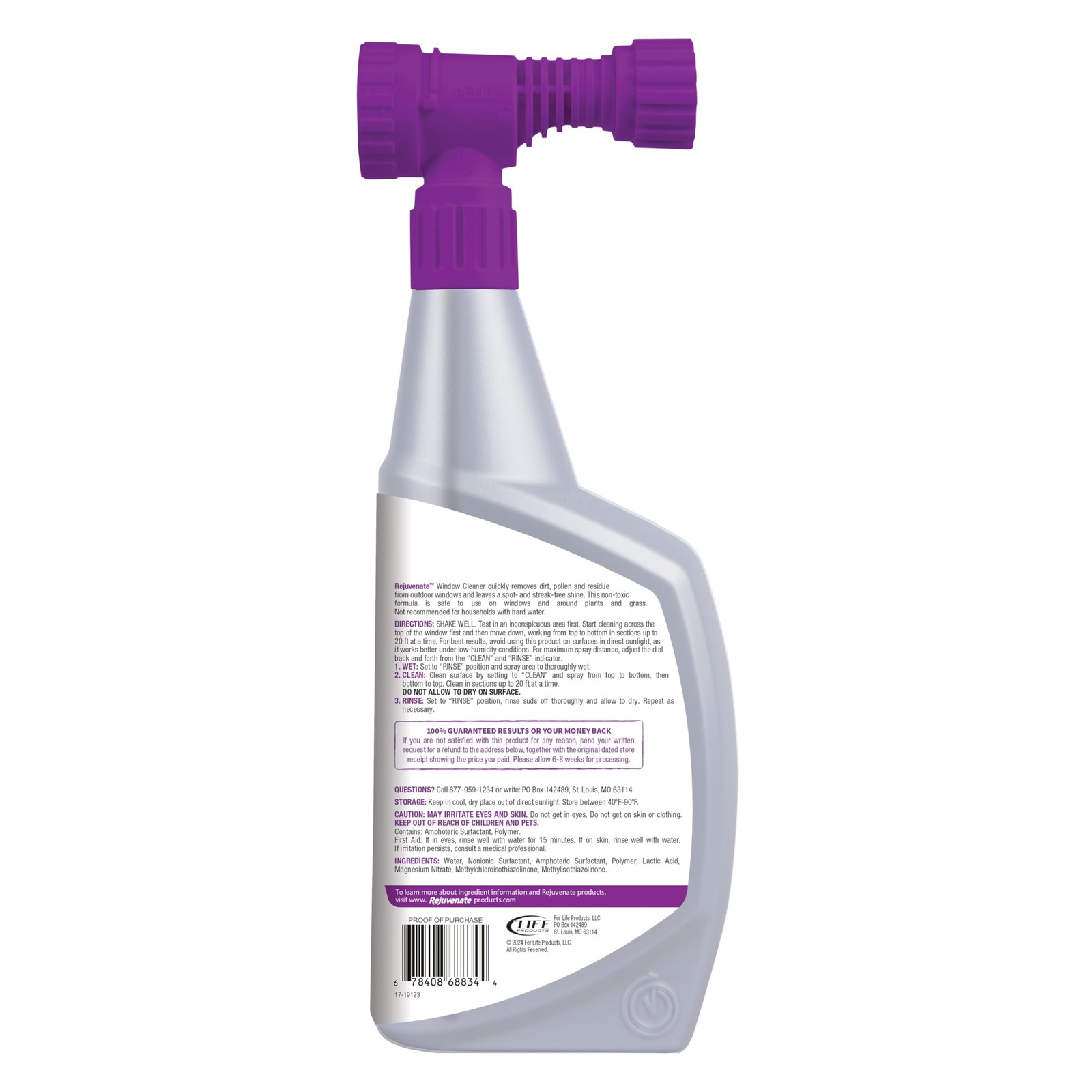 Rejuvenate High Performance Outdoor Window Spray And Rinse Cleaner Hose End