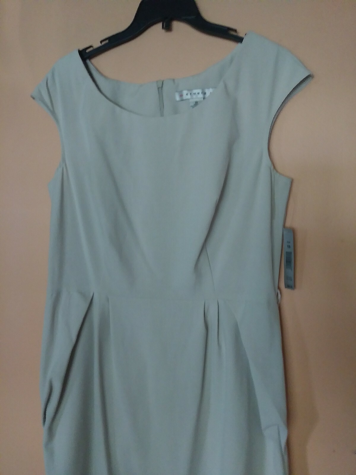 AA STUDIO AA CASUAL DRESS KHAKI SIZE 10 STRETCH NWT POLY RAYON SPANDEX SLEEVELES