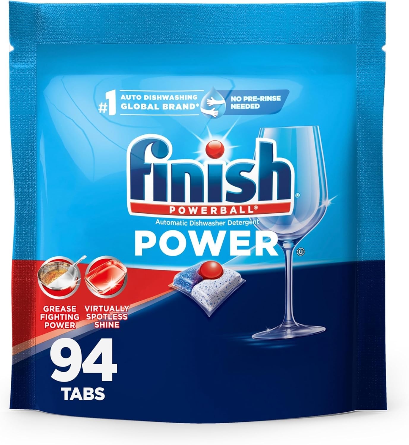 Power Dishwasher Pods, 94 Count – Streak-Free Shine with No Rinse Needed