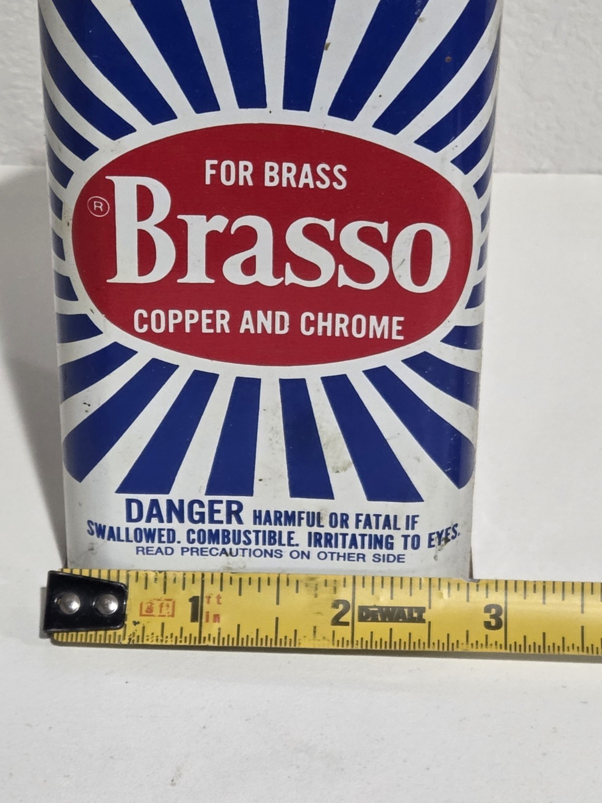 Vintage BRASSO Metal Polish 8 Fl. Oz Tin. For Brass Copper Chrome