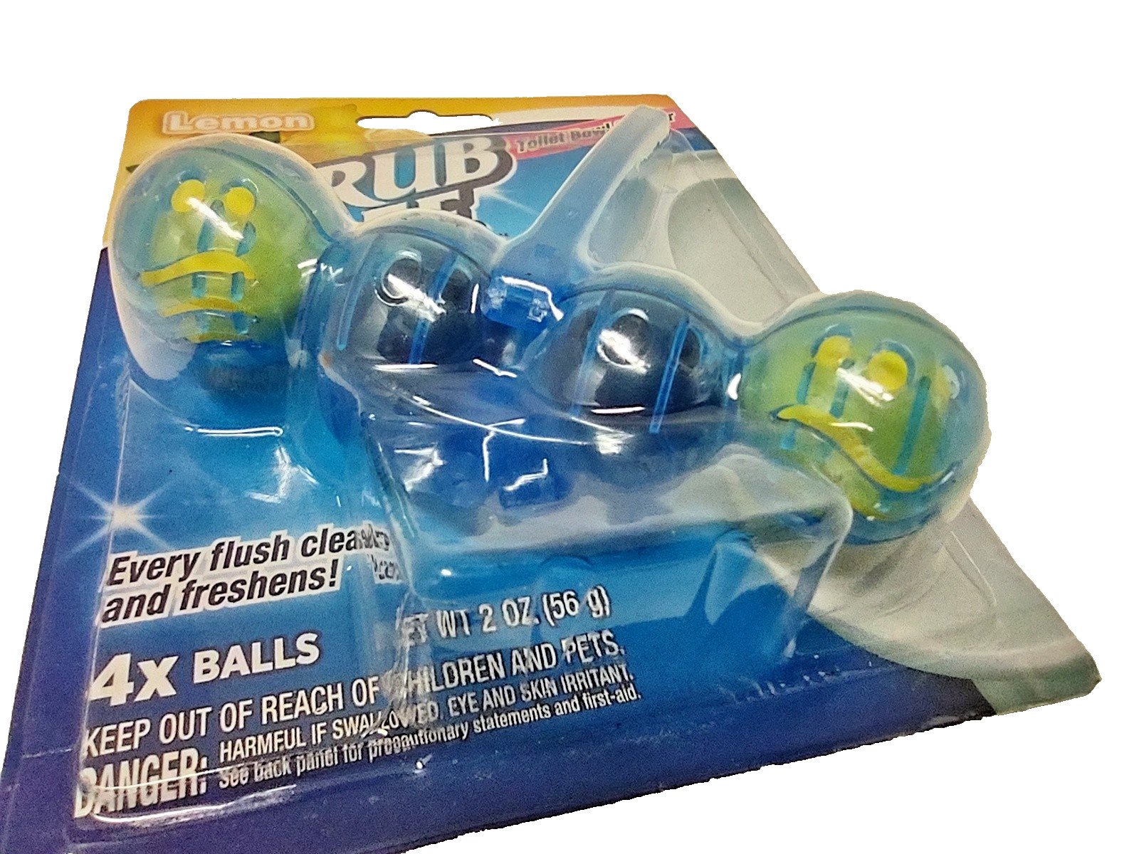 4x Scrub Free Lemon Automatic Toilet Cleaner Rim Hangerb 4x Balls 2 oz Ea SEALED