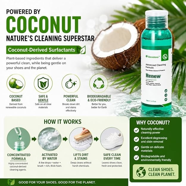Clenvistora Essential Clean Kit Plant-Based Deep Cleaner & Brush 4 fl oz / 118ml