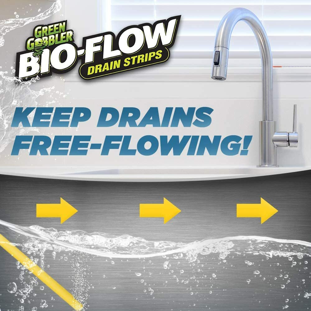 Lemon Scent BIO-FLOW Drain Strips – 12 PAC (Drain Cleaner & Deodorizer)