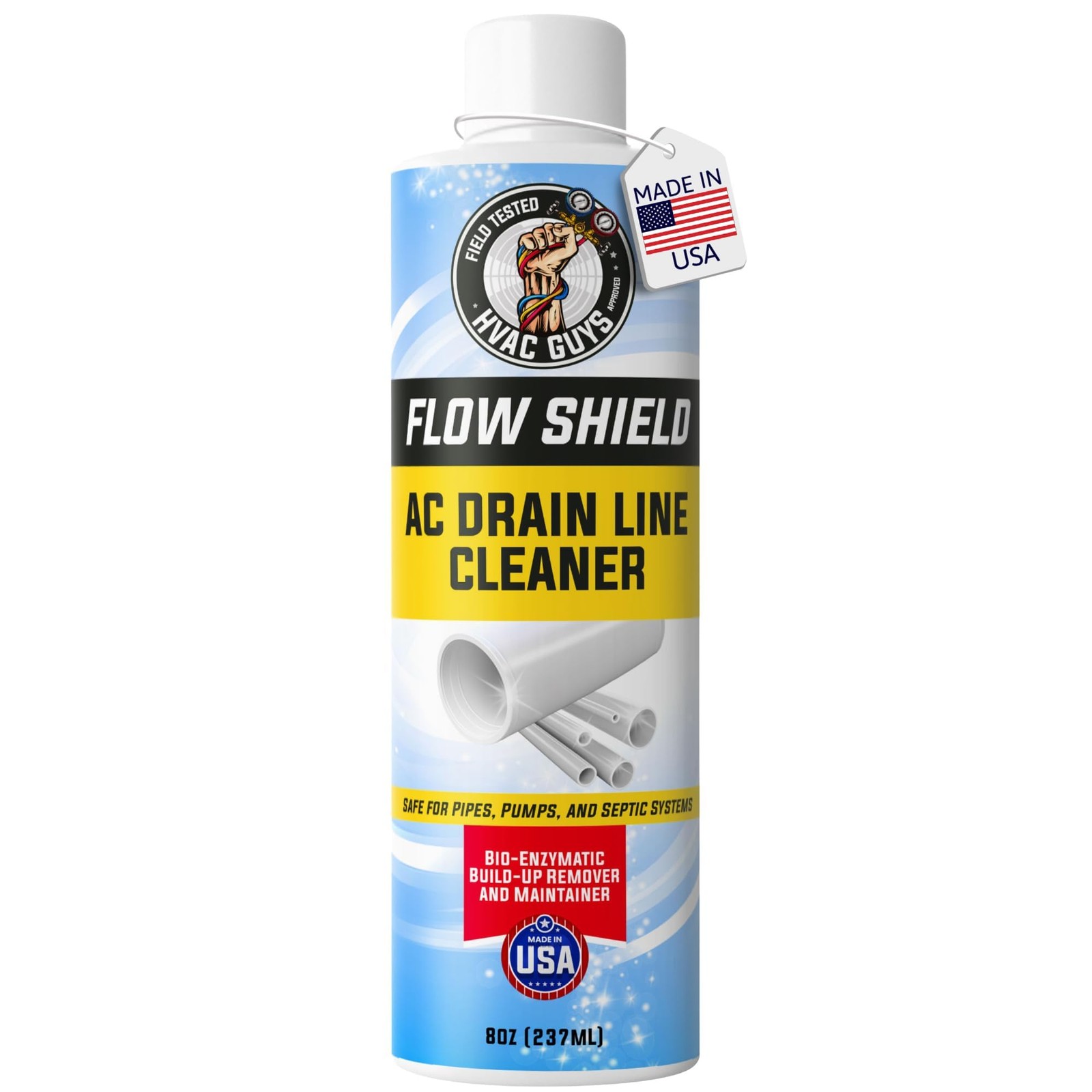 AC Drain Line Cleaner 8oz Bio-Enzymatic Formula Prevent Buildup Overflow Up 3